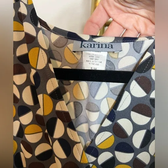 Vintage Karina Retro Geometric Print Dress