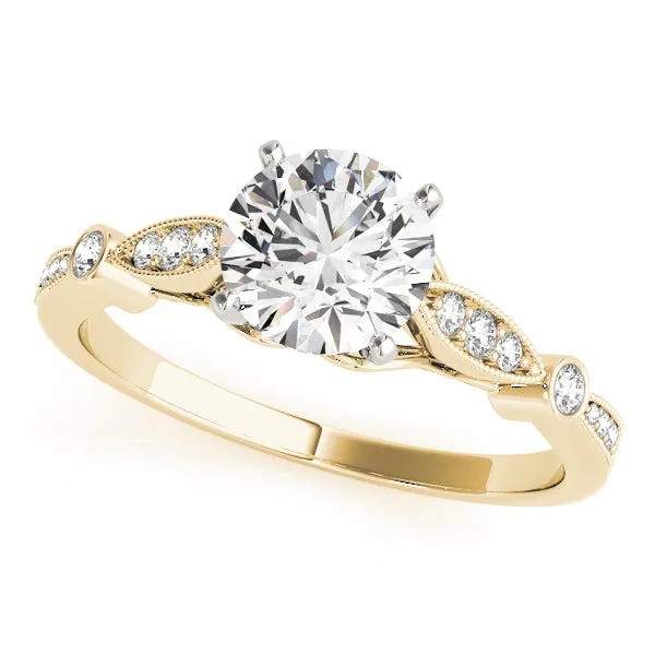 Vintage Style Tapered Milgrain Edge Engagement Mounting