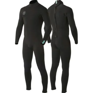VISSLA 7 SEAS 4/3MM FULL BACK ZIP STEAMER BLACK