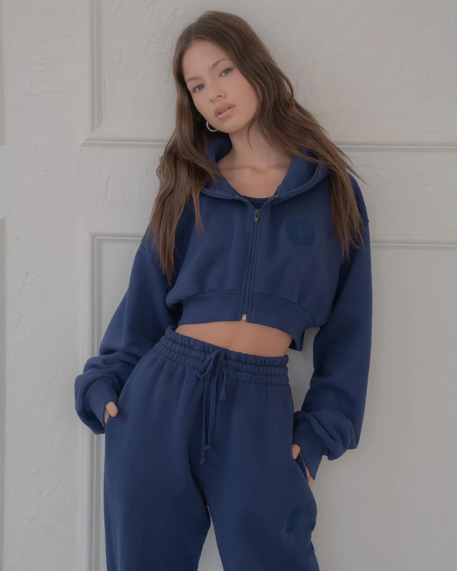 Vitals Cropped Zip in Navy