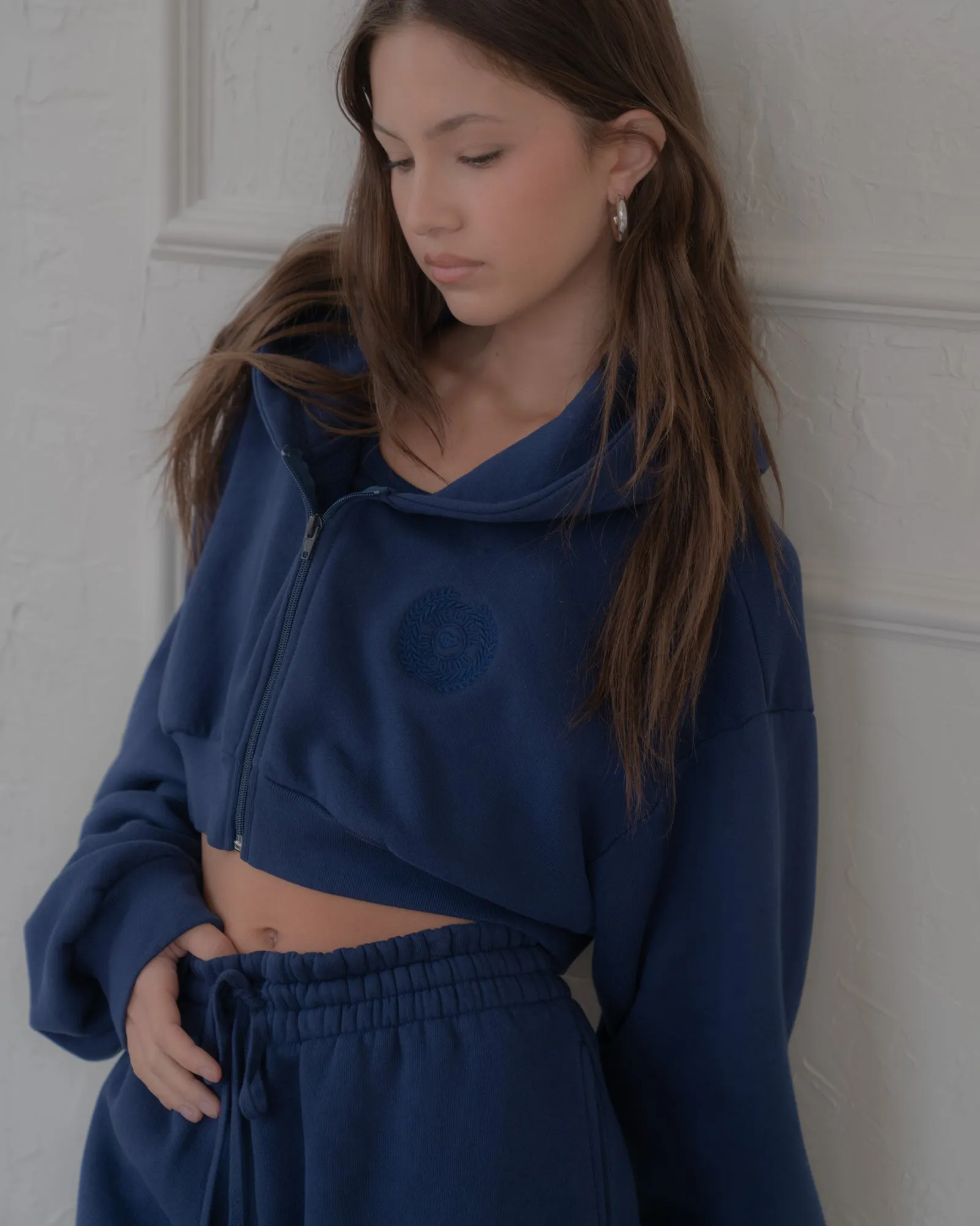 Vitals Cropped Zip in Navy