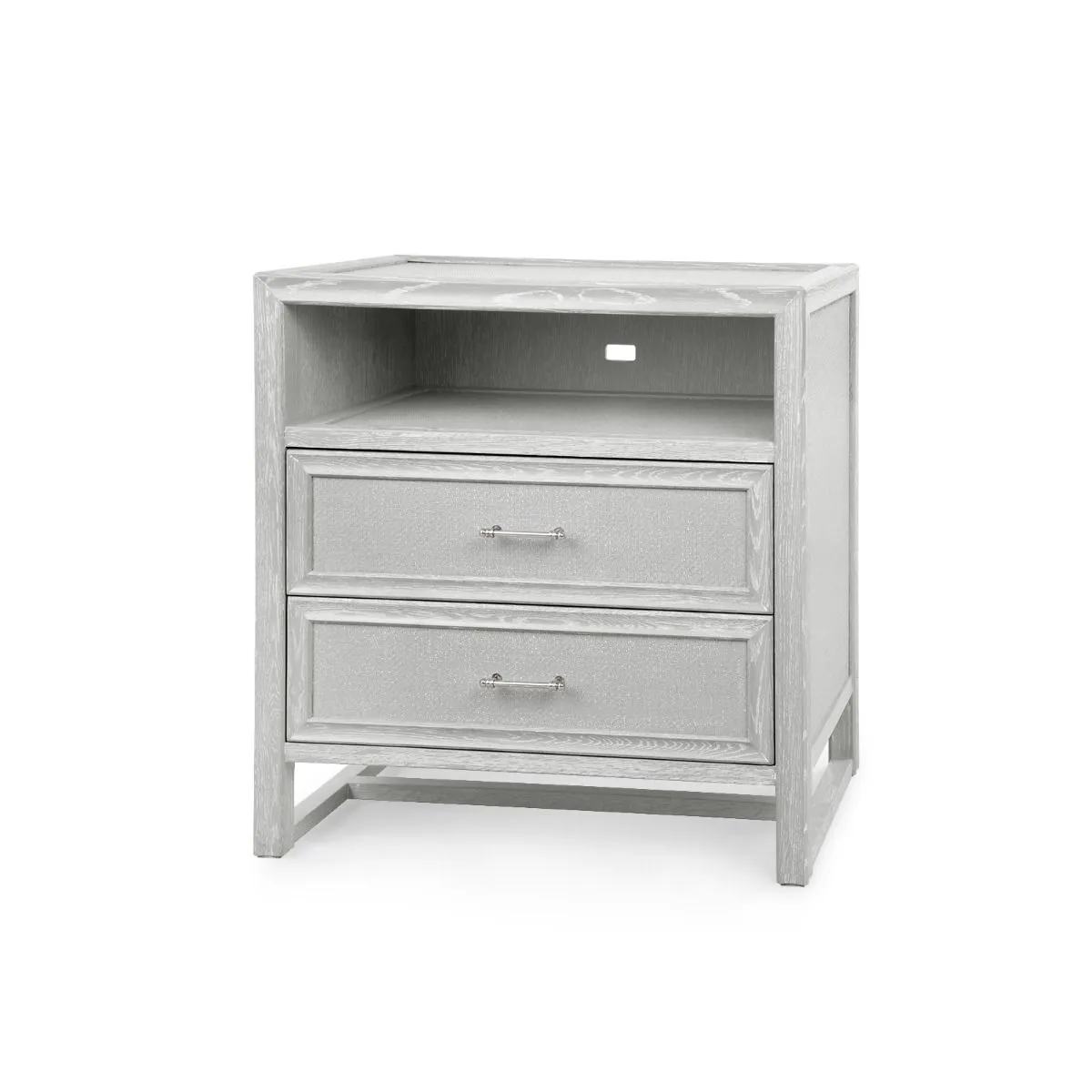 Vivian 2-Drawer Side Table / Soft Gray
