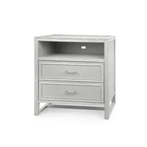Vivian 2-Drawer Side Table / Soft Gray