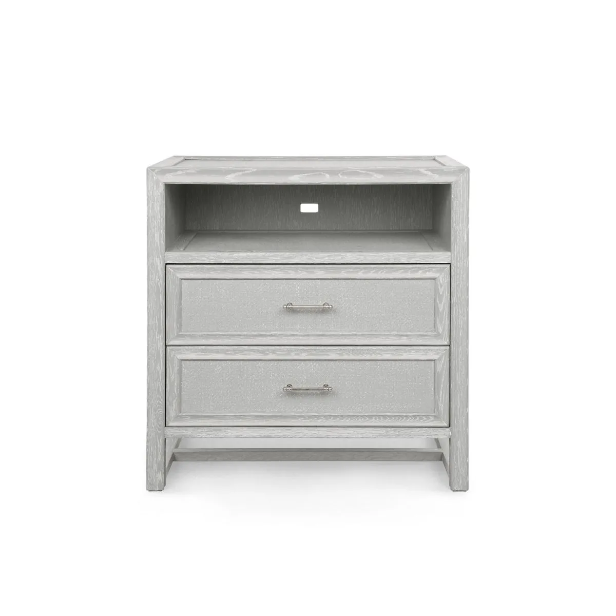 Vivian 2-Drawer Side Table / Soft Gray