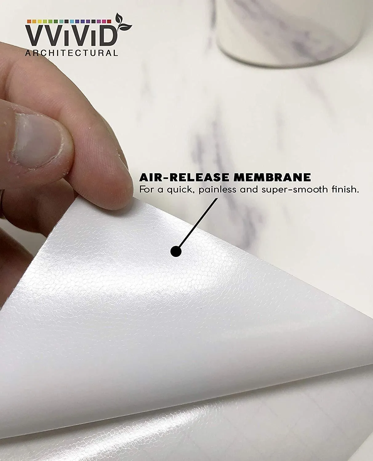 VViViD Slanted Carrara White Marble Matte Architectural Film