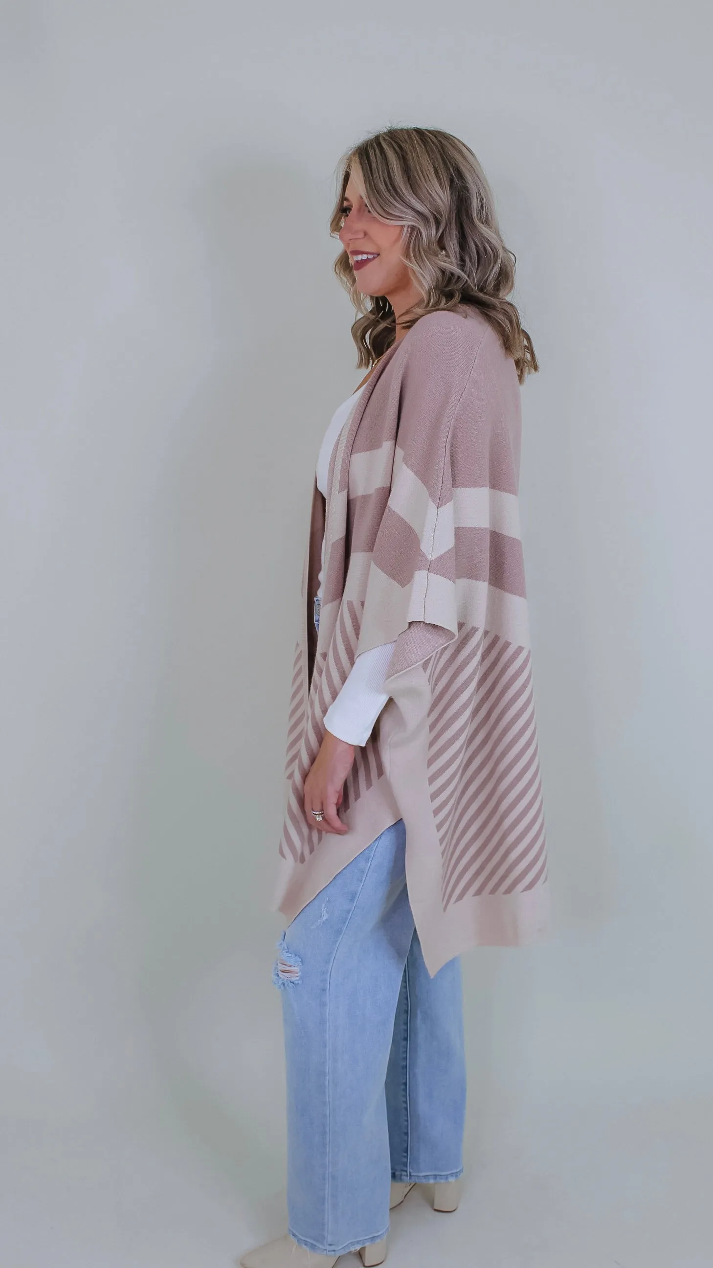 Warming Up Taupe Poncho
