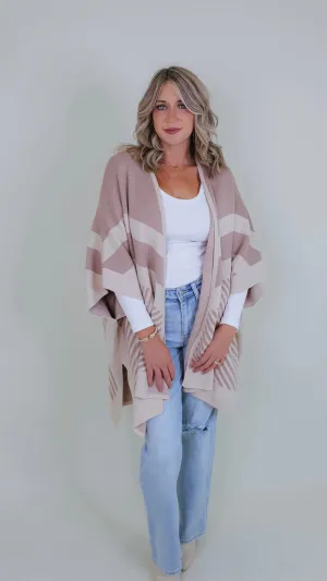 Warming Up Taupe Poncho