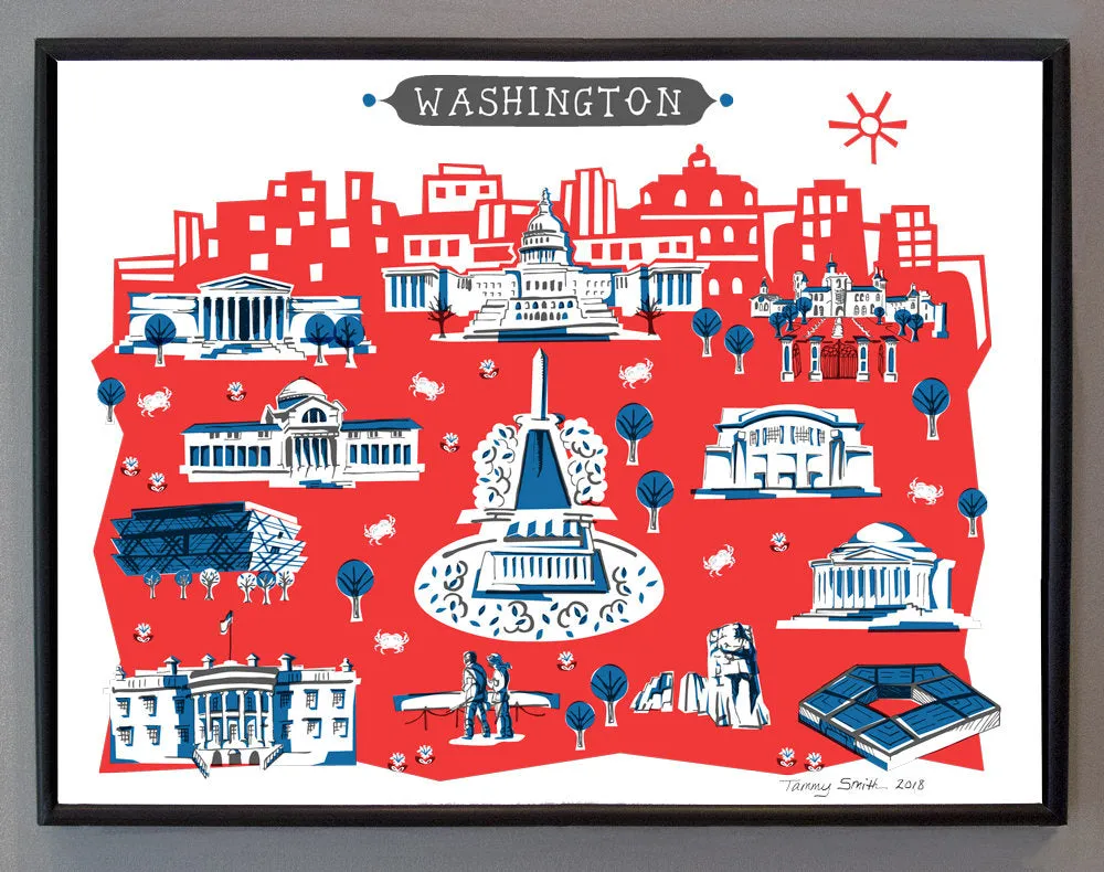 Washington DC Wall Art-Custom City Print