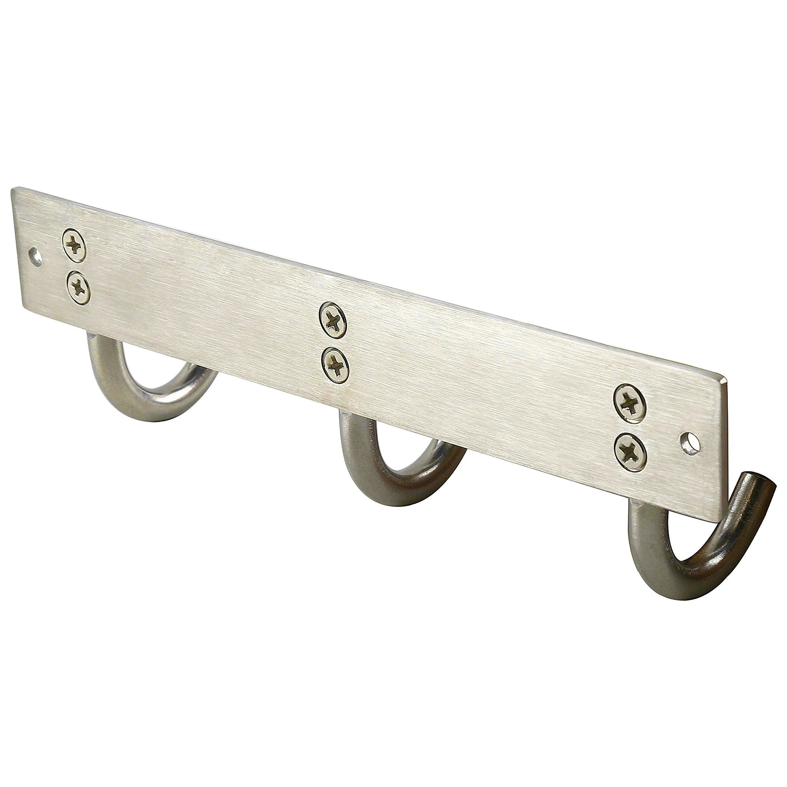 WEBI Sturdy SUS 304 Coat Hook Towel Hanger Rail Bar, Wall Mounted Rack for Great Home, Office Storage & Organization, Brushed Finish, 3 Hooks, 2 Pack, J-YZ03