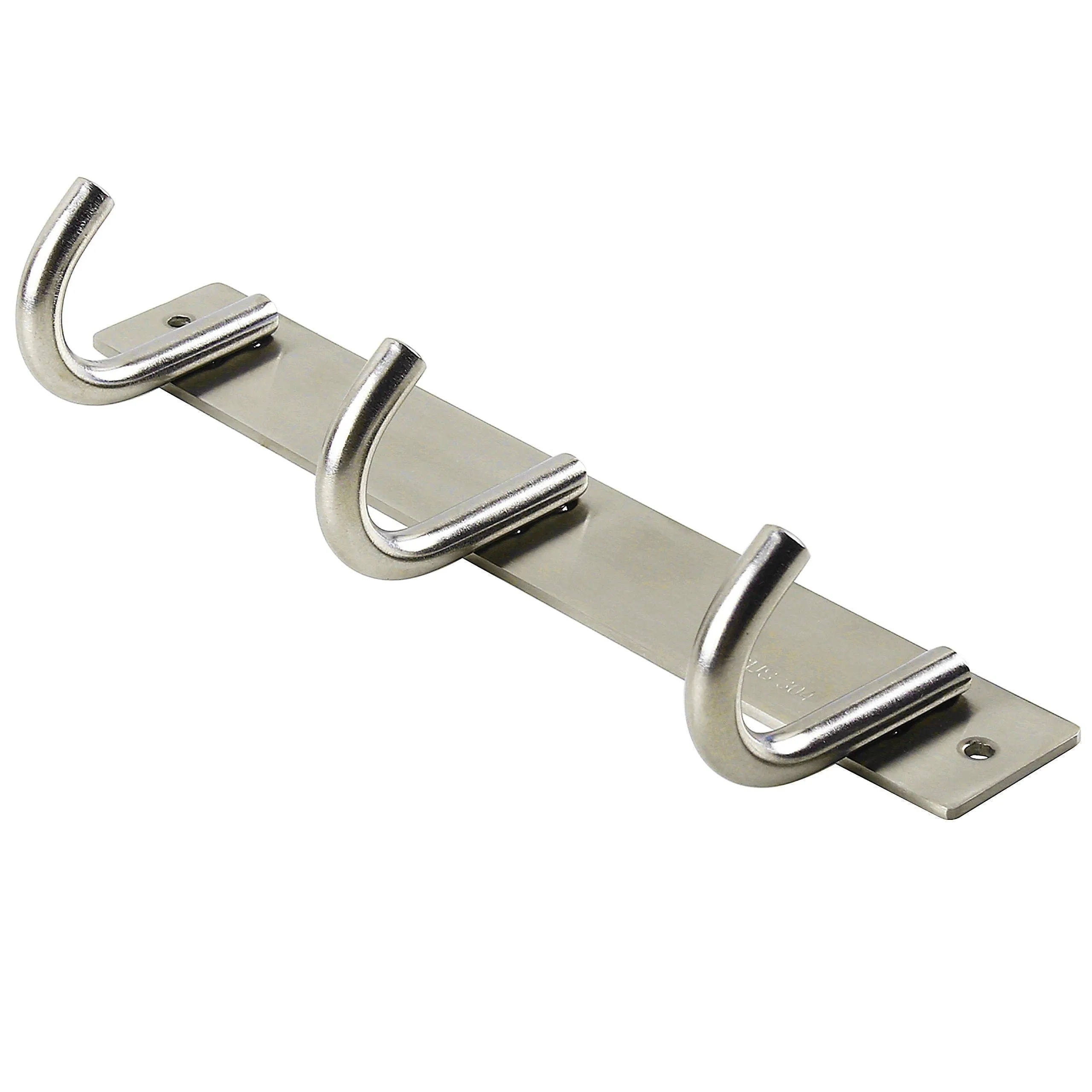 WEBI Sturdy SUS 304 Coat Hook Towel Hanger Rail Bar, Wall Mounted Rack for Great Home, Office Storage & Organization, Brushed Finish, 3 Hooks, 2 Pack, J-YZ03