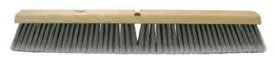 Weiler® Flagged Silver Polystyrene Fine Sweep Brushes, 36 in Hardwood Block, 3 in Trim L, 42098