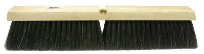 Weiler® Horsehair/Tampico Medium Sweep Brushes, 36 in Hardwood Block, 3 in Trim, BK, 42049