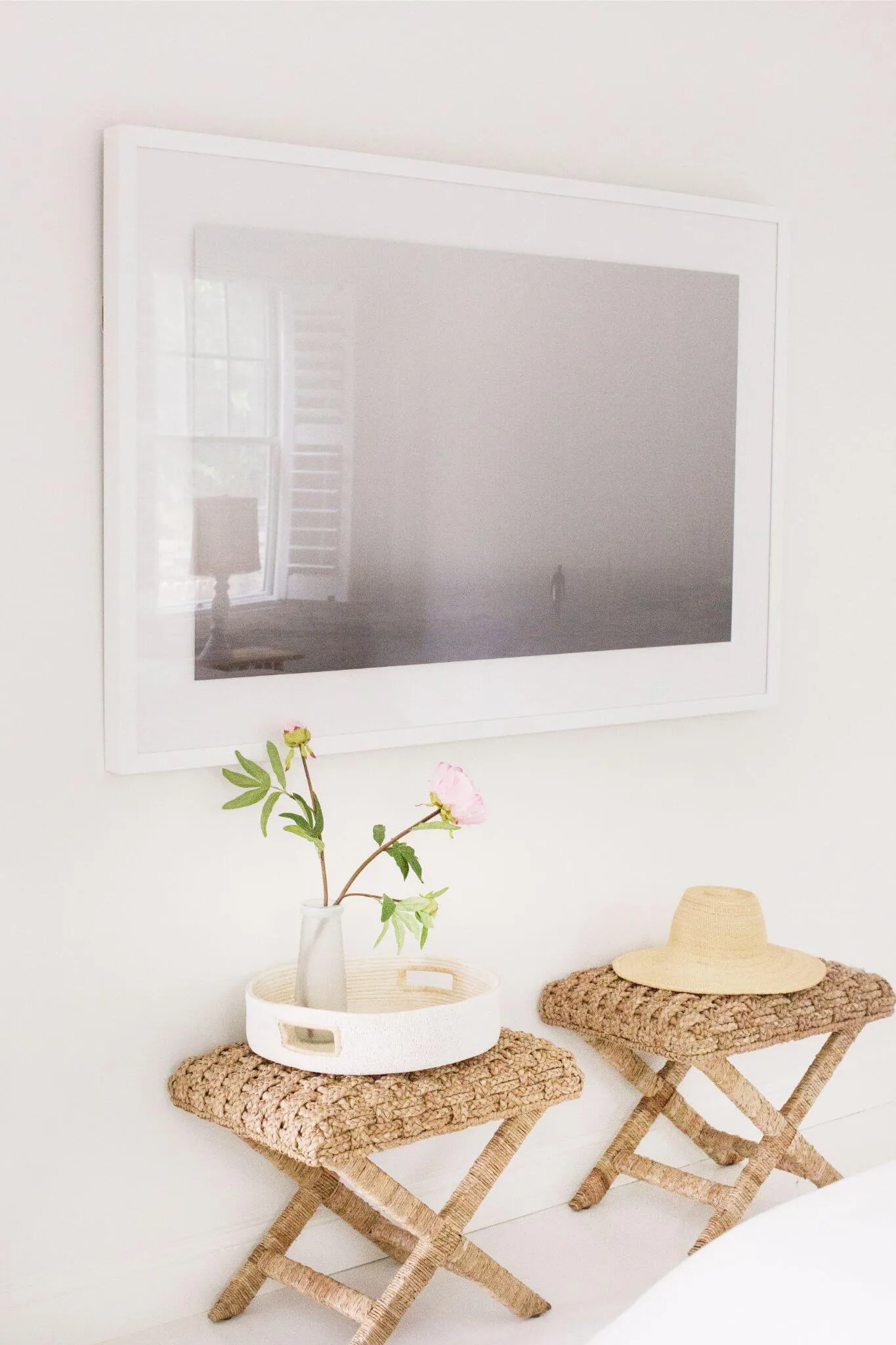 White Beaded Handle Tray