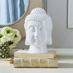 White Lacquered Northern Thai Chaing Saen Buddha Head