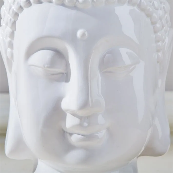 White Lacquered Northern Thai Chaing Saen Buddha Head