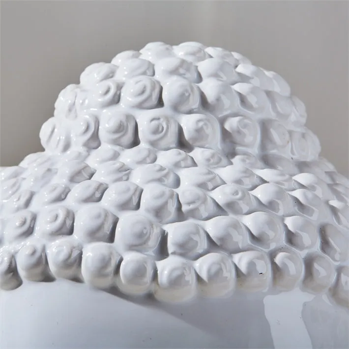 White Lacquered Northern Thai Chaing Saen Buddha Head