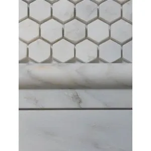 White Marble Hexagon 1x1 POLISHED Mosaic Tiles on 12x12 Sheet - Lot of 50 Sheets