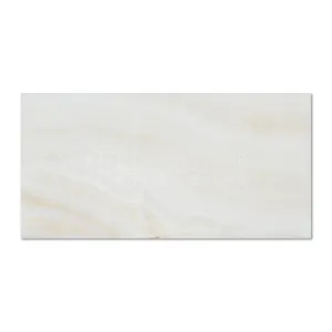 White Onyx (Bianco Fantastico) 3 X 6 Subway Brick Tile, Vein-Cut, Polished - Lot of 50 sq. ft.