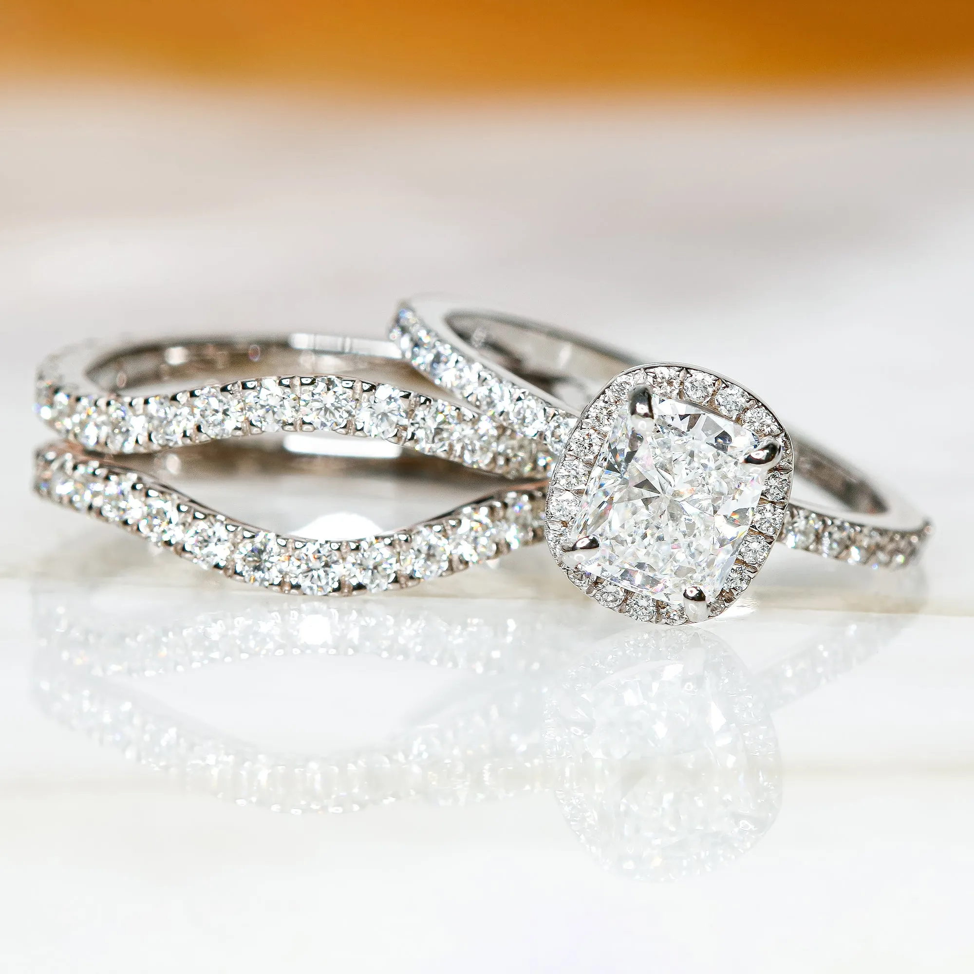 Whiteflash Double Band Natural Round cut Diamond Wedding Band