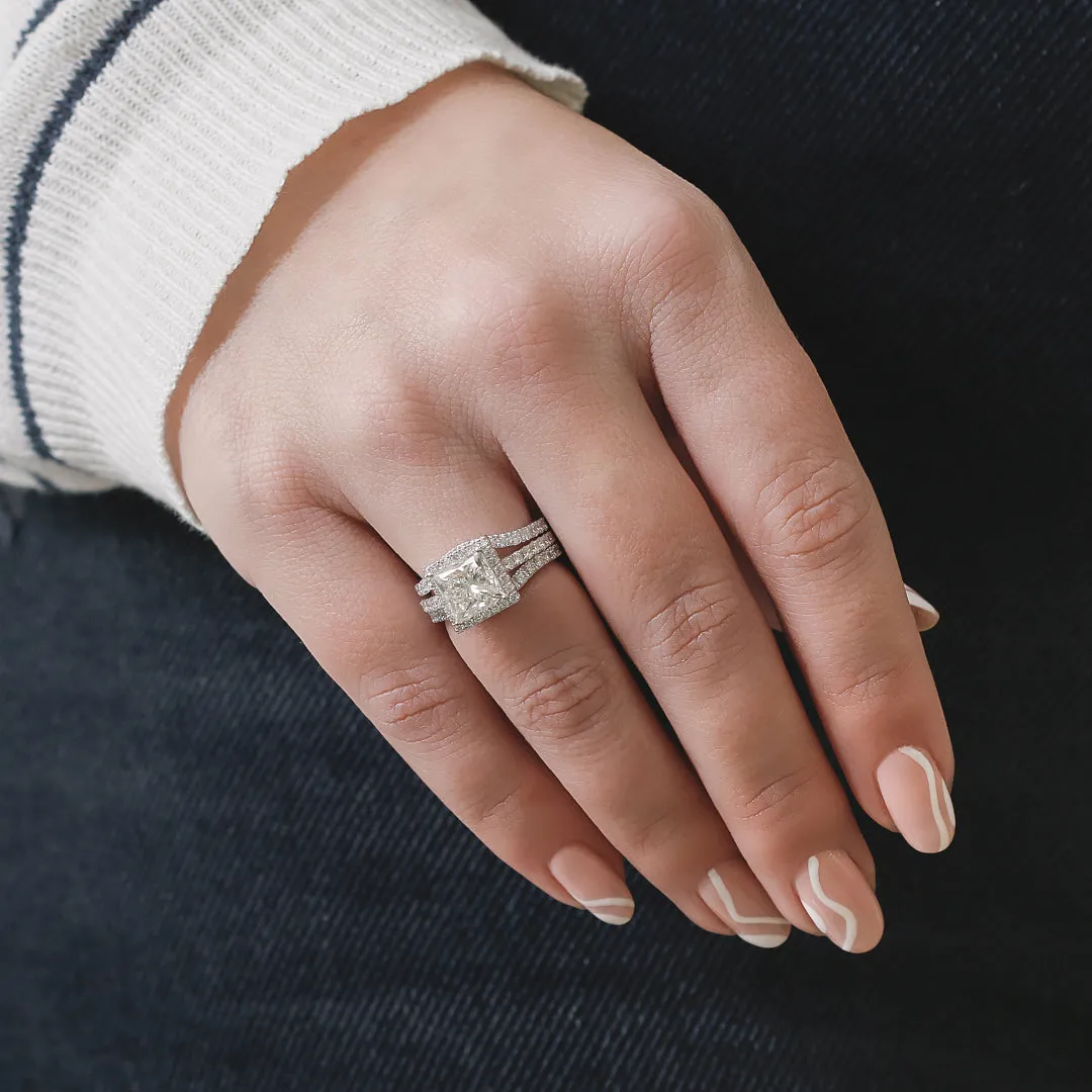 Whiteflash Double Band Natural Round cut Diamond Wedding Band