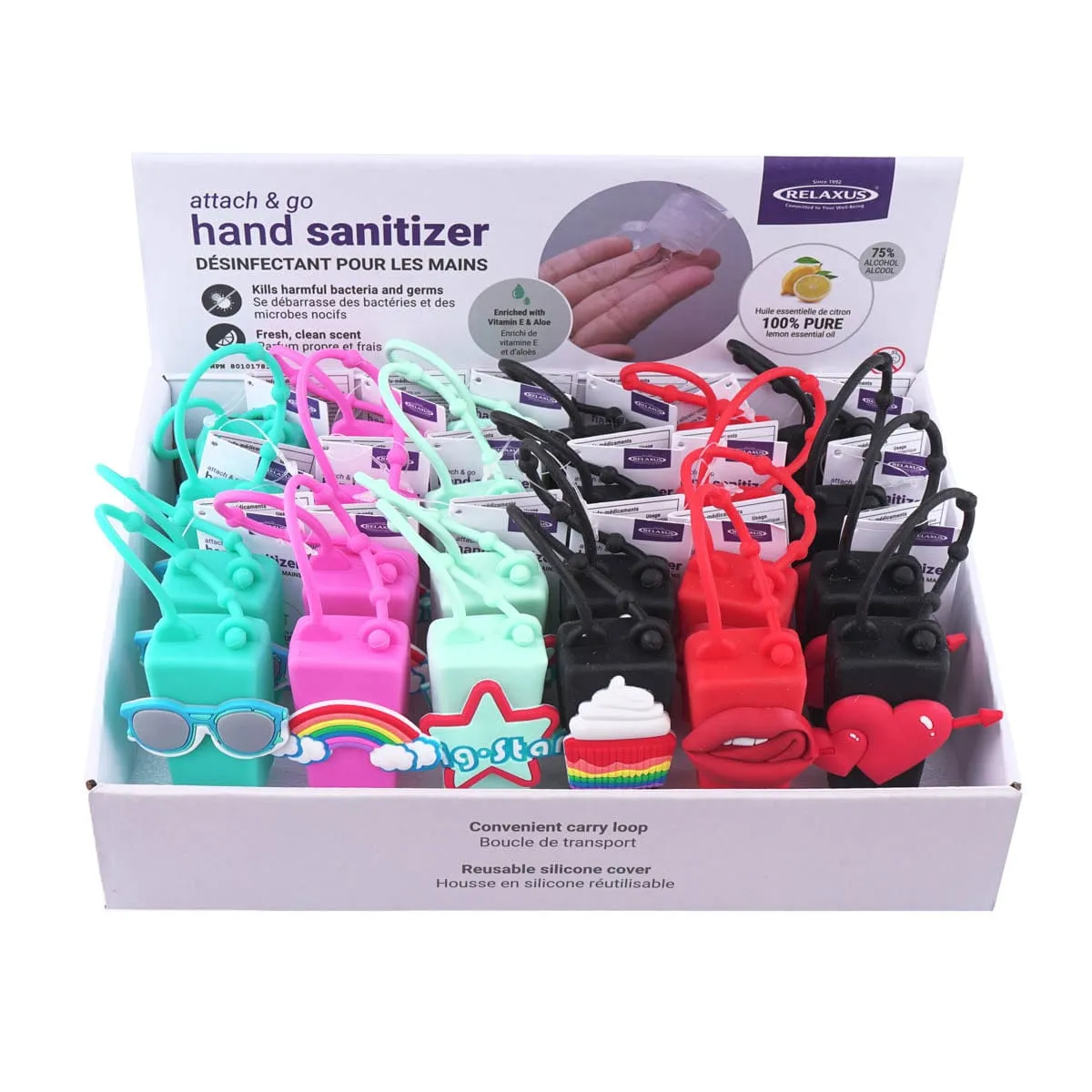 Wholesale Attach & Go Hand Sanitizers 30 ml (1 fl oz.) - Displayer of 24