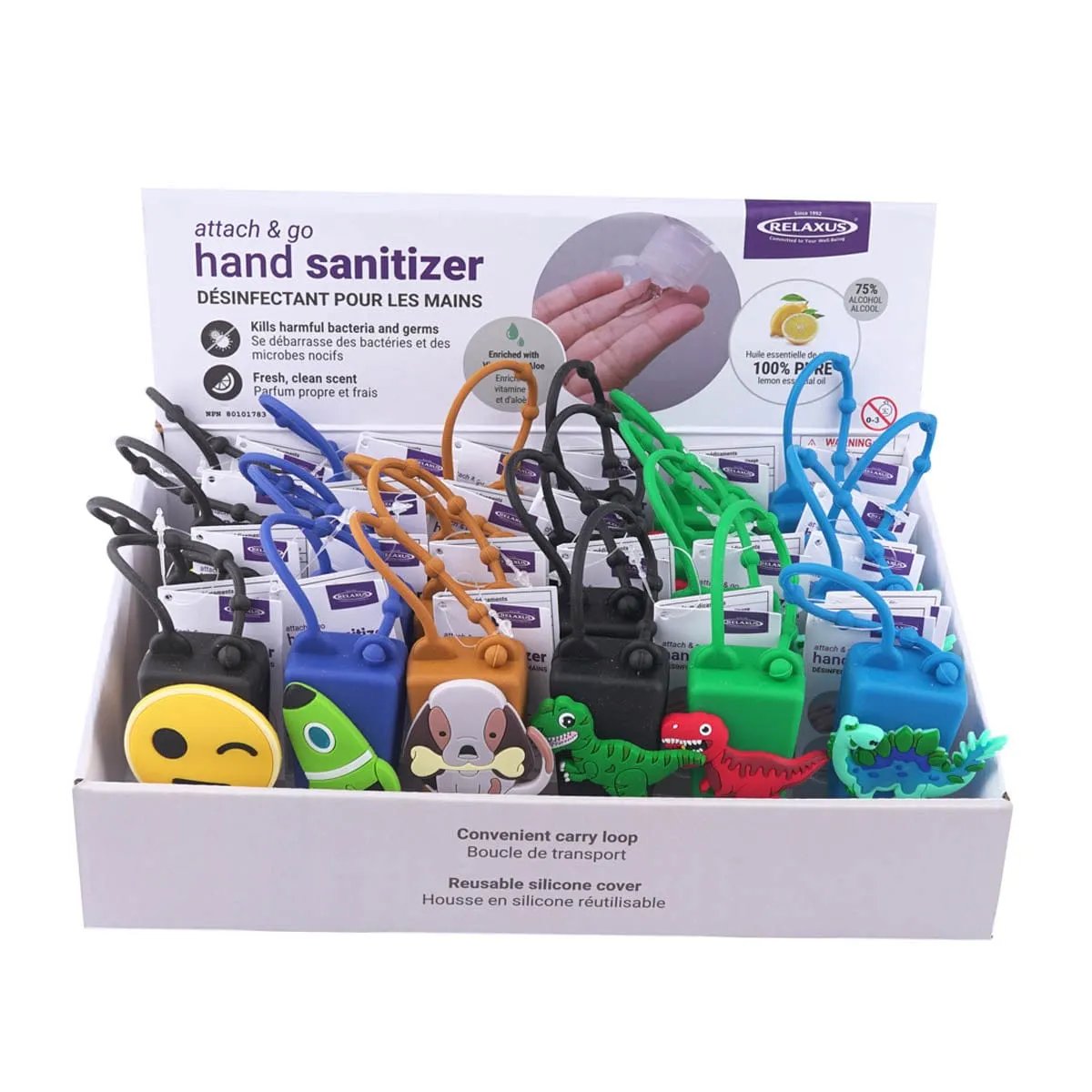 Wholesale Attach & Go Hand Sanitizers 30 ml (1 fl oz.) - Displayer of 24