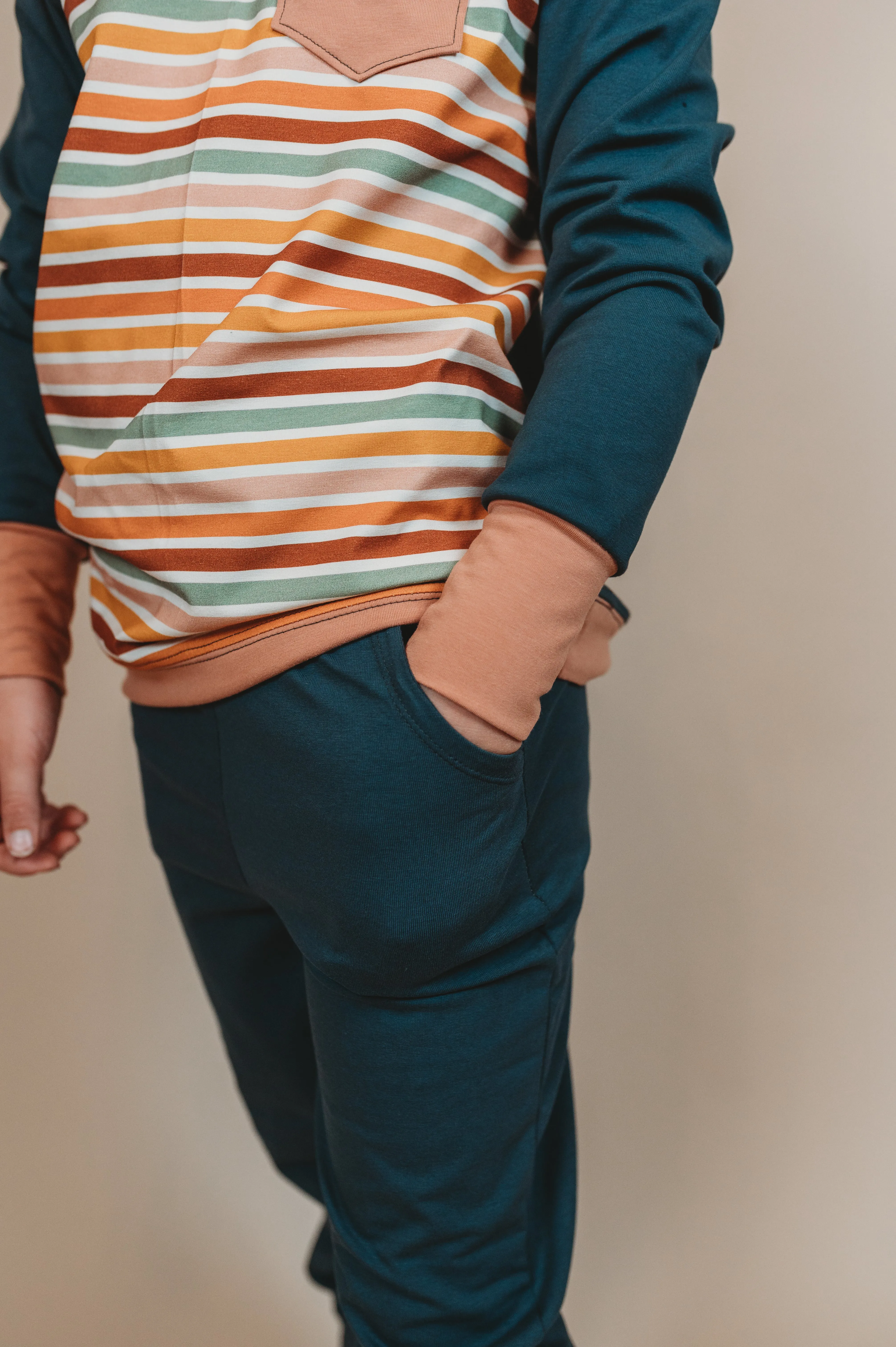 Willamette Organic Cotton Kids Long Sleeve Colorblock Tee