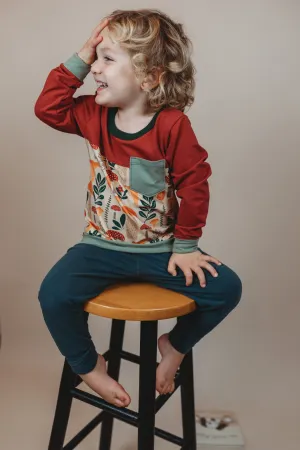 Willamette Organic Cotton Kids Long Sleeve Colorblock Tee