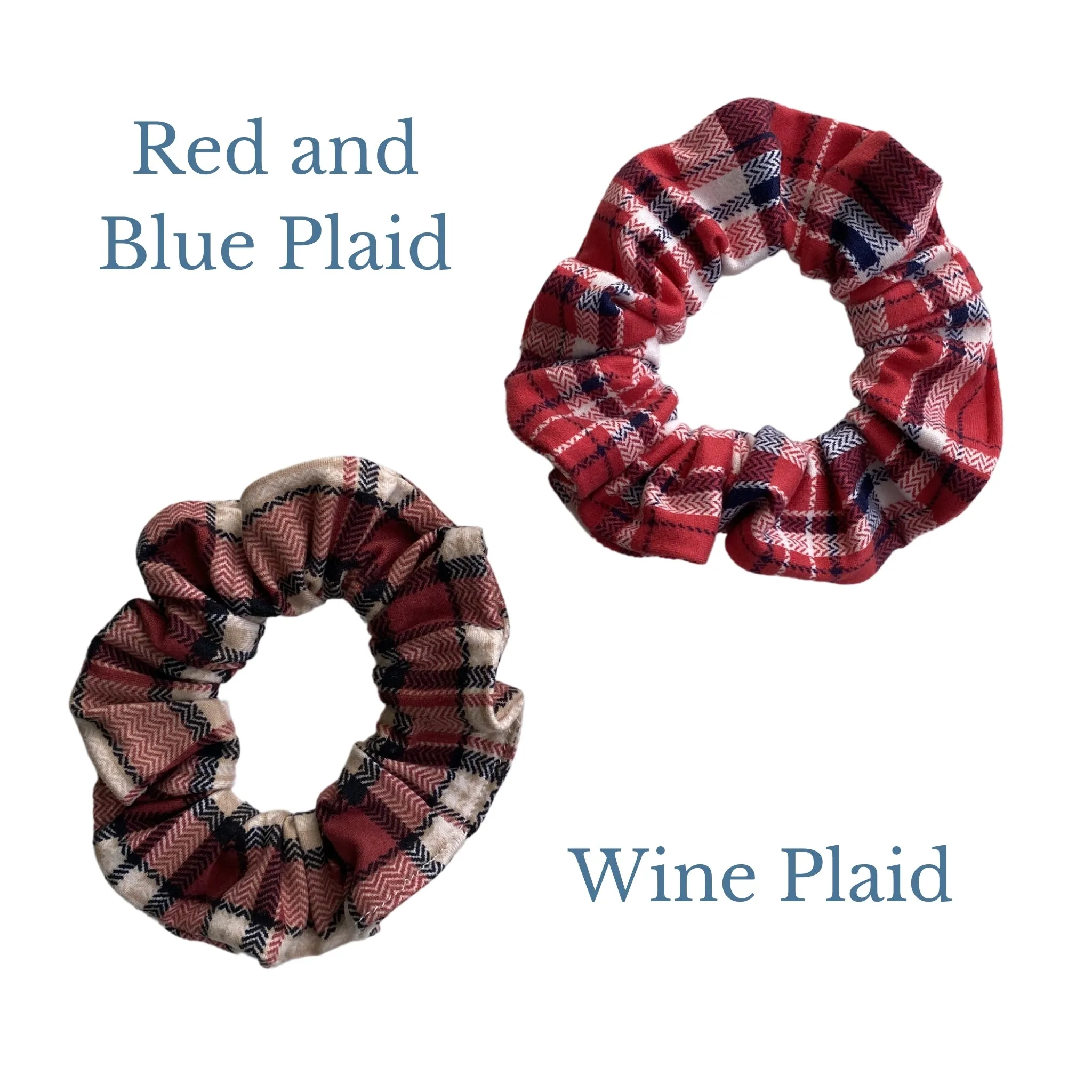 Wine Plaid Matte Scrunchie
