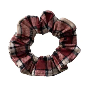 Wine Plaid Matte Scrunchie