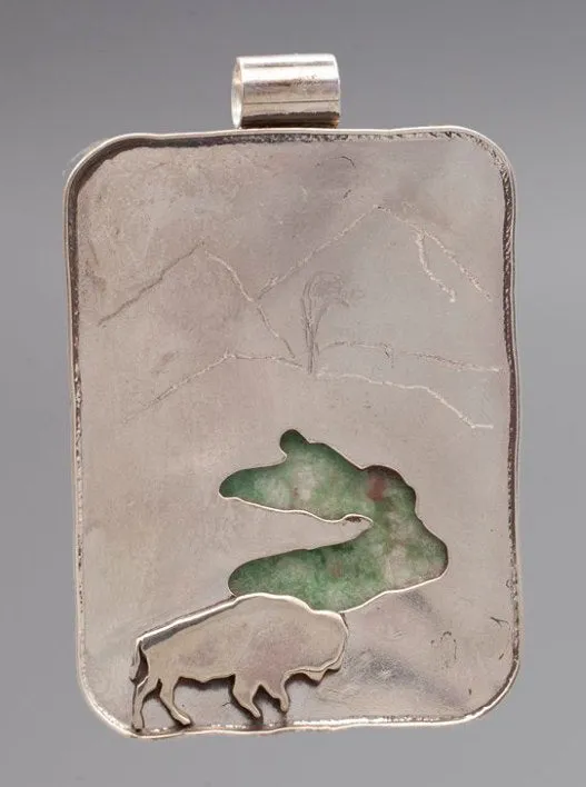 Wolf Landscape Scene Pendant