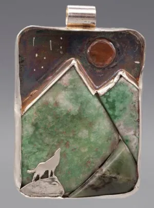 Wolf Landscape Scene Pendant