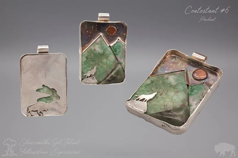 Wolf Landscape Scene Pendant