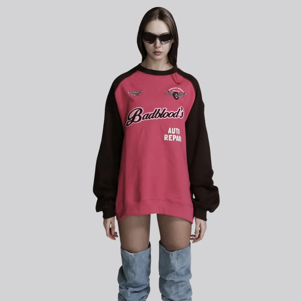 Women's Colorblock Round Neck Sweatshirt