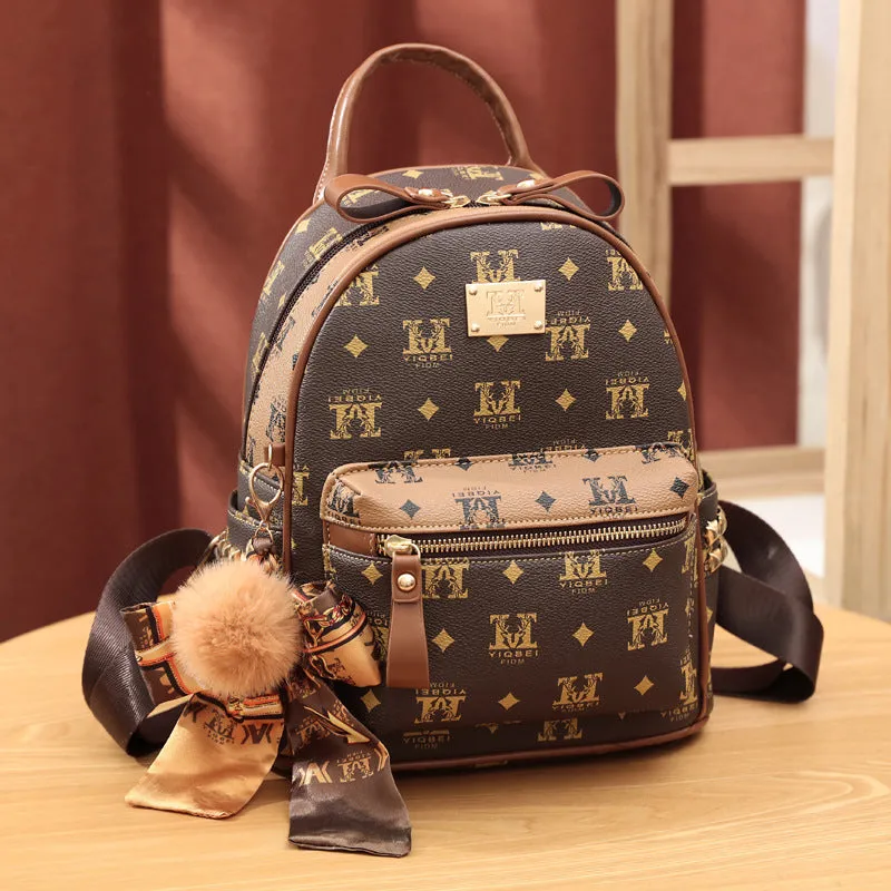 Women's Korean Fashion Printing Large Capacity Trendy Backpacks