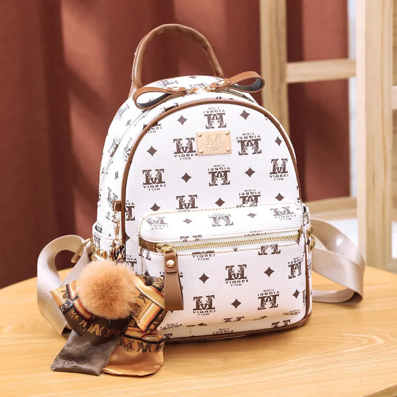 Women's Korean Fashion Printing Large Capacity Trendy Backpacks