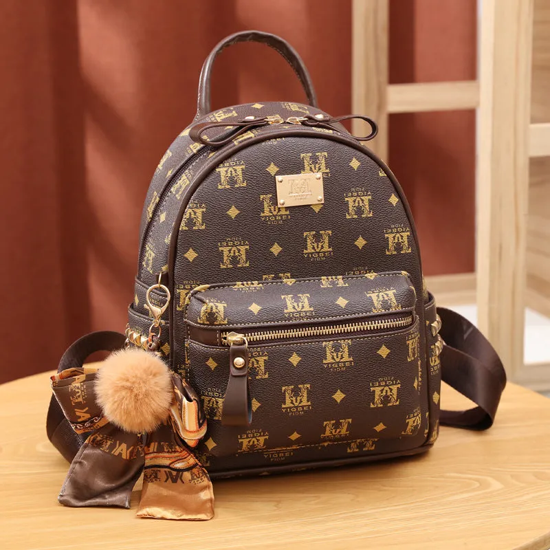 Women's Korean Fashion Printing Large Capacity Trendy Backpacks