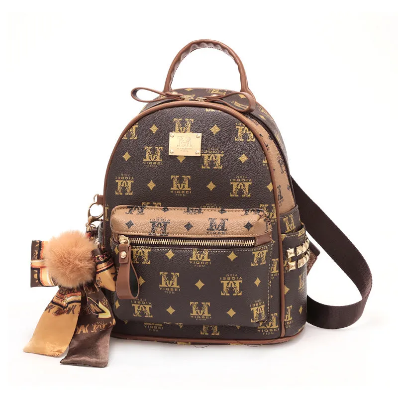 Women's Korean Fashion Printing Large Capacity Trendy Backpacks