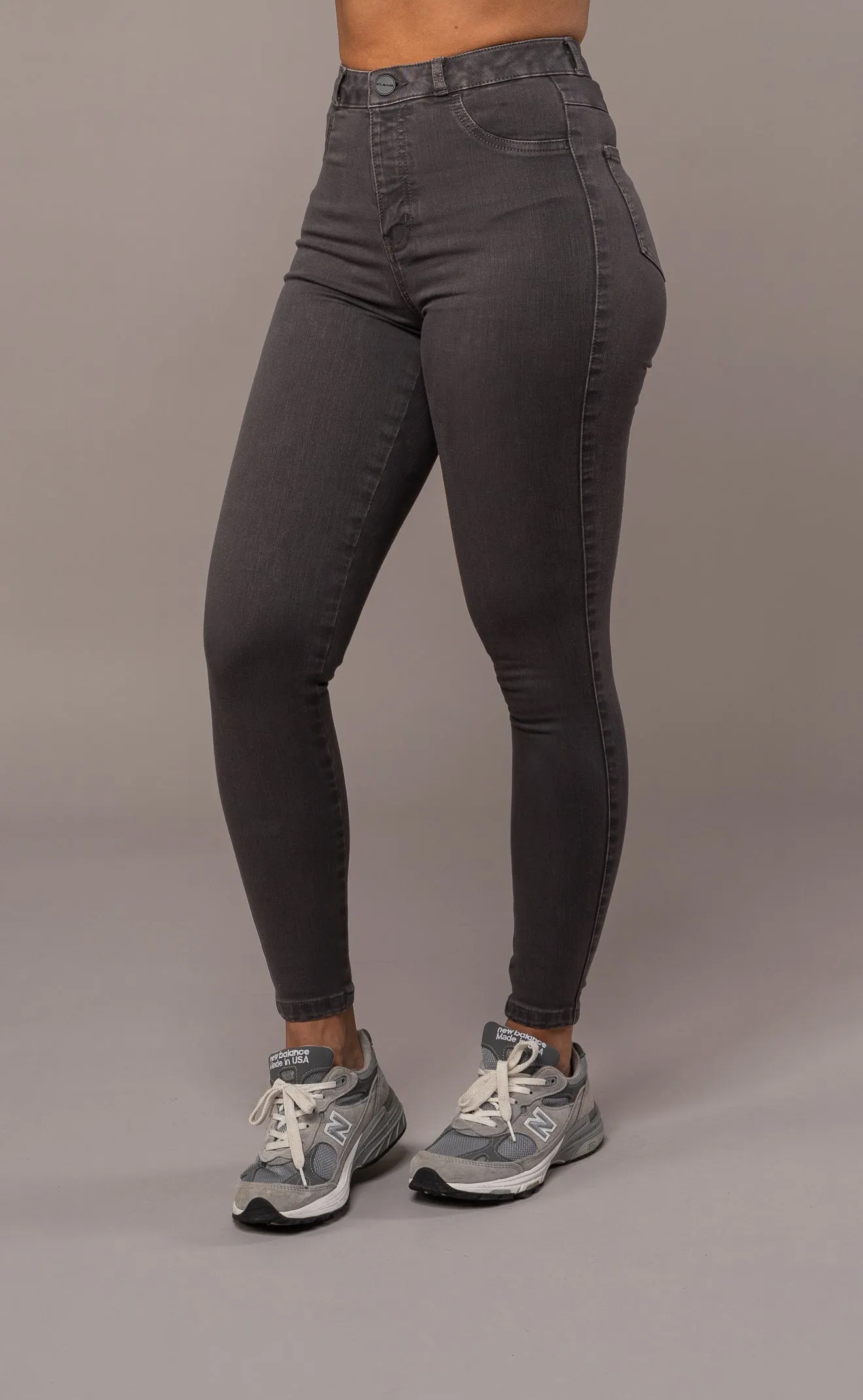 Womens Pastel Fitjeans - Charcoal