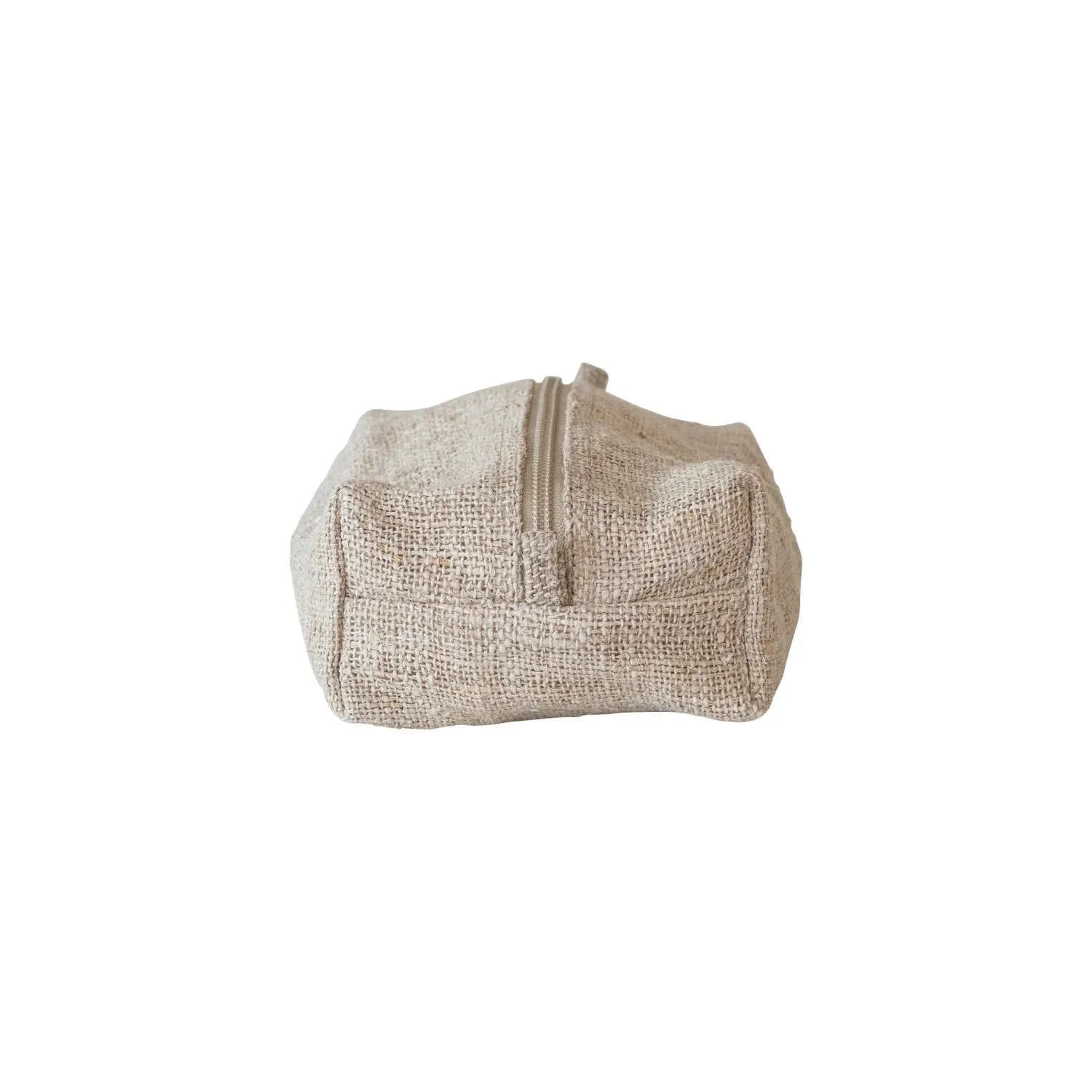 Woven Hemp Fiber Zip Pouch w/ Cotton Lining