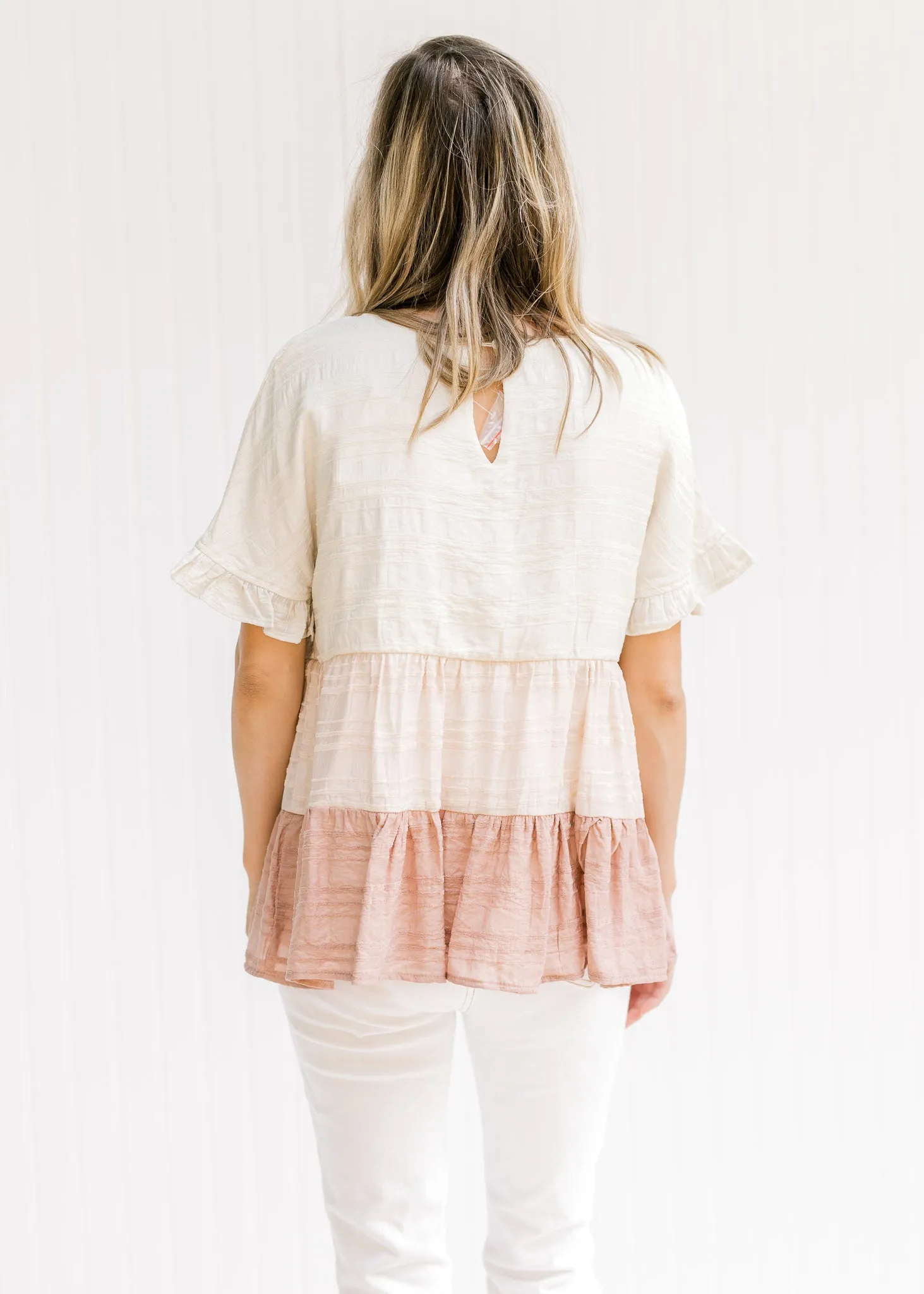 X Pink Colorblock Top