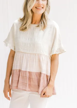 X Pink Colorblock Top