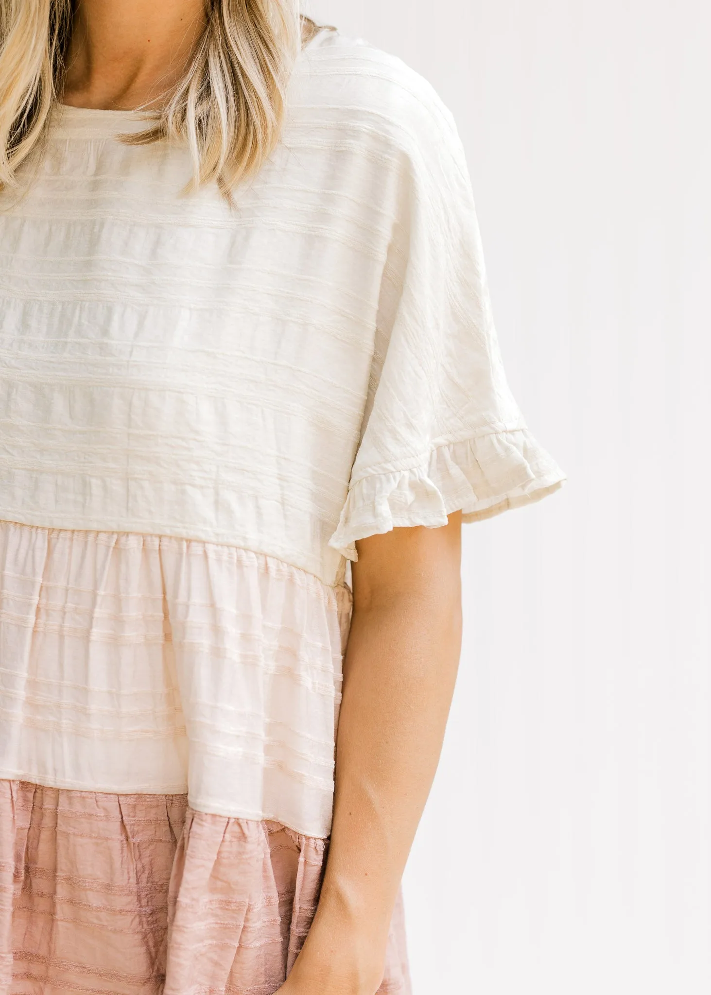 X Pink Colorblock Top