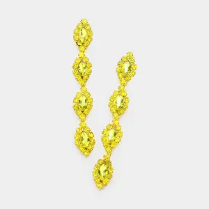 Yellow Marquise Stone Dangle Pageant Earrings  | Yellow Earrings  | 573392