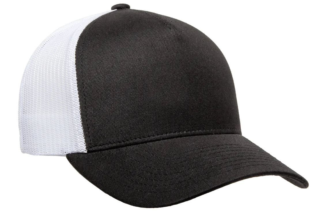 YP CLASSICS® 5-Panel Retro Trucker Cap Black/White