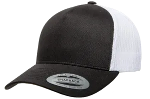 YP CLASSICS® 5-Panel Retro Trucker Cap Black/White