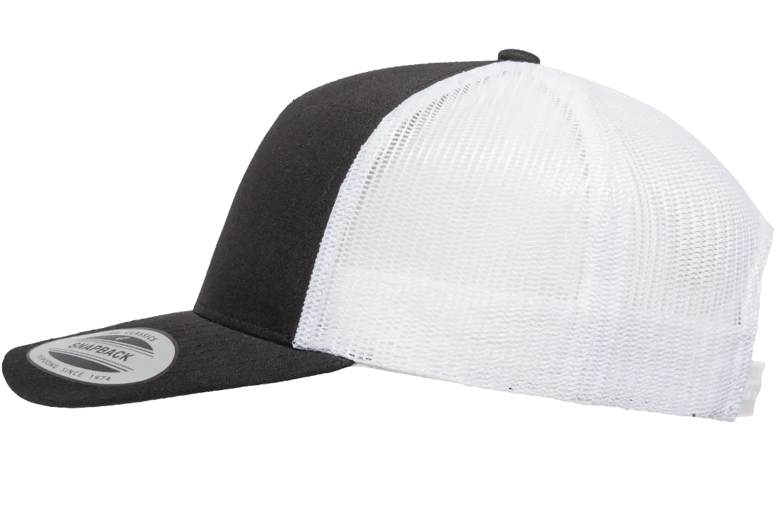 YP CLASSICS® 5-Panel Retro Trucker Cap Black/White