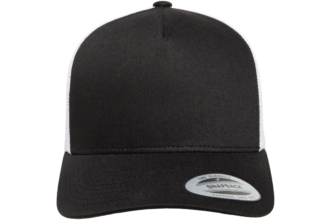 YP CLASSICS® 5-Panel Retro Trucker Cap Black/White