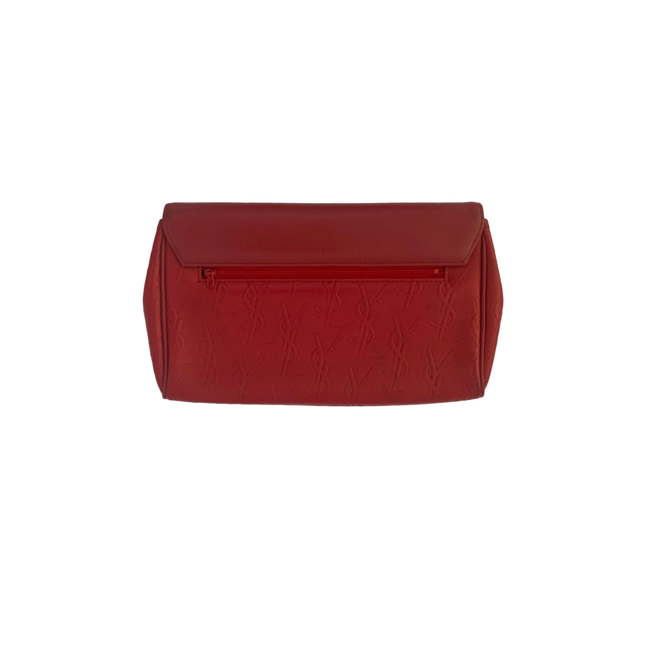 YSL Red Leather Clutch