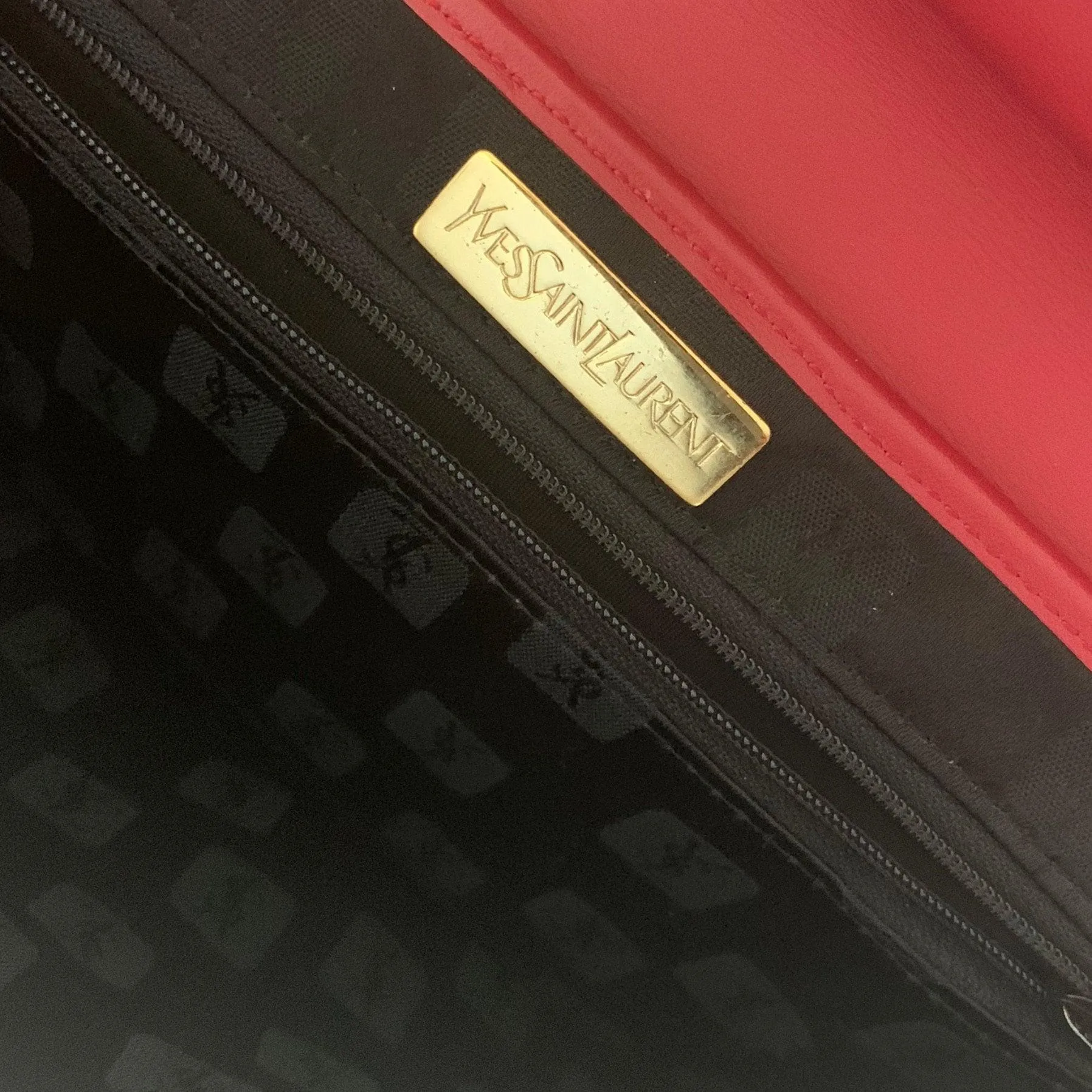 YSL Red Leather Clutch